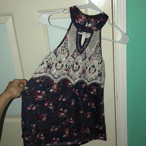 Beautiful floral top with cute lace